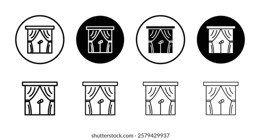 Stand up and theater show icon Outline thin set pack series