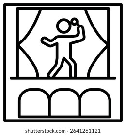 Stand up and theater show icon simple flat icon vector symbol