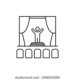 Stand up and theater show icon Vector logo set flat