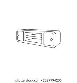 Stand TV line art minimalist style Logo Illustration Design Template