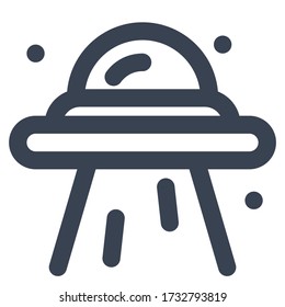Stand UFO Icon, Illustration of Astronomy, Geographic, Sky, Solar System  with Filled and Line Style for Website User Interface  Mobile and Wallpaper
