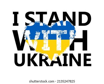 Ich stehe mit dem Banner der Ukraine. Krieg beenden