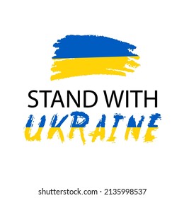  Stand with Ukraine banner. Stop War campaign