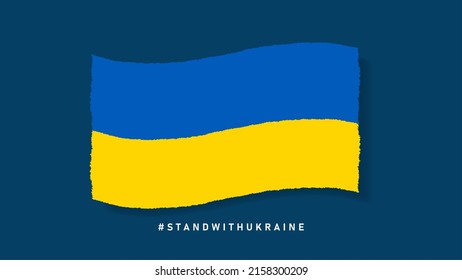 Stand with Ukraine banner. Stop War campaign. Stand with Ukraine hashtag.