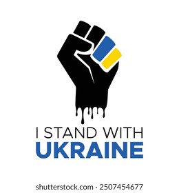 I stand with Ukraine flag vector, Save Ukraine stand with Ukraine illustration for banner, t-shirt, poster, sticker, badges, social media design