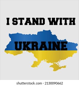 I Stand With Ukraine map Flag, Stop War campaign. support Ukraine SOS Ukraine 2022 vector illustration image template for the shirt, poster card banner ready print, merch, kdp, and all print on demand