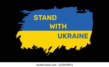  Stand with Ukraine. Support Ukraine. Poster. Save Ukraine from Russia. Vector illustration.