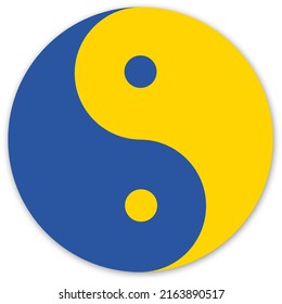I Stand with Ukraine support the Ukrainian Yin and yang symbol. Vector