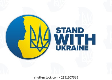 Stand with Ukraine. Template for background, banner, poster with text inscription. Vector EPS10 illustration