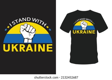 I stand with Ukraine T-shirt design.