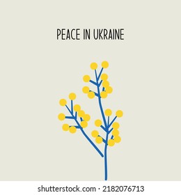 Stand with Ukraine. Vector illustration with blue and yellow color. Background design with flower