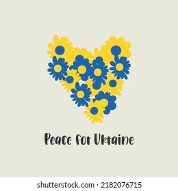 Stand with Ukraine. Vector illustration with blue and yellow color. Background design with flower