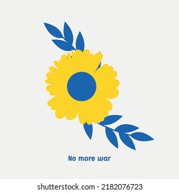 Stand with Ukraine. Vector illustration with blue and yellow color. Background design with flower