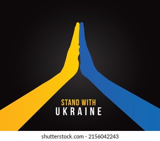 Stand with Ukraine vector illustration. Solidarity With Ukraine Concept Background. Stay strong Ukraine. Ukraine fight against Russia.