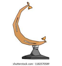 Stand under the globe. Vector illustration of an empty globe stand.  Hand drawn frame for the globe.