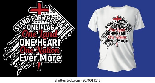 Stand for the USA Flag Typografie T-Shirt