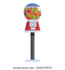 Stand vending machine icon cartoon vector. Bubblegum equipment. Candy vending