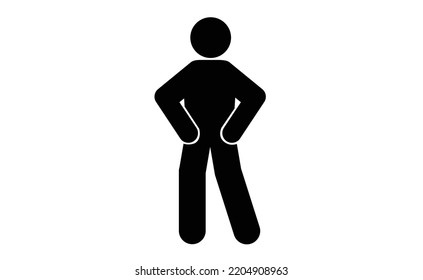 Stand And Wait Symbol Vector Illustration.