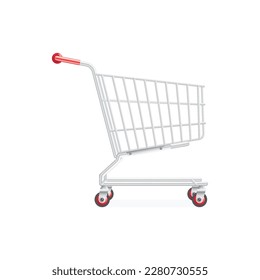 standalone shopping cart illustration, Supermarket shopping cart design, basket used for shopping, flat illustration design shopping cart