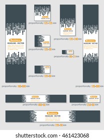 Standard 10 Sizes Website Banners, Business Card Template Set