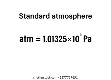 Standardatmosphäre auf weißem Hintergrund. Bildung. Wissenschaft. Wichtige physikalische Formel. Vektorgrafik.