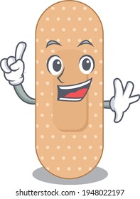 Standard bandage caricature design style with one finger pose. Vector illustration