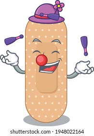 A standard bandage cartoon design style love playing juggling. Vector illustration