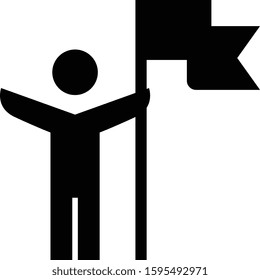 Standard Bearer With Flag Vector Icon