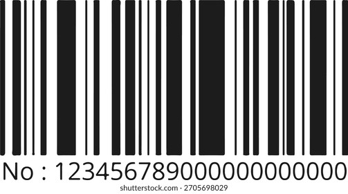 Código de barras negro estándar con código numérico para el seguimiento de productos e inventario