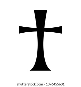 Standard black cross symbol with curves isolated on a white background - Eps 10 vector and illustration