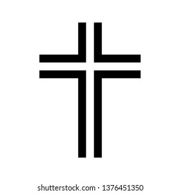 Standard black cross symbol with white stripes isolated on a white background - Eps 10 vector and illustration