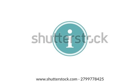 Standard blue info button for customer support, help centers, and user interfaces. Enhances user experience by signaling available assistance, guidelines, or additional data points.