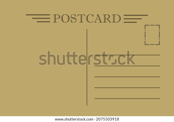 Standard Brown Postcard Template Stock Vector (Royalty Free) 2075503918 ...