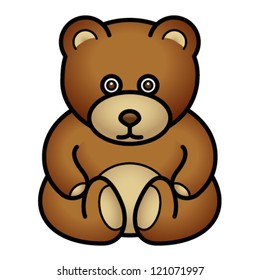 A standard brown teddy bear.