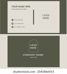 Standard Business Card with Aesthetic color modern vector idea 