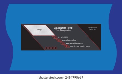 Standard Business Email Signature Design Template with Simple Layout
