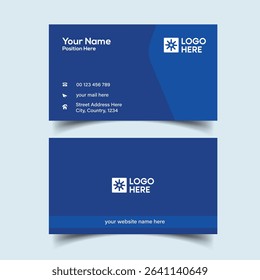 Standard Business Visiting Card Design Template. Creative Double-sided Business Card Template.