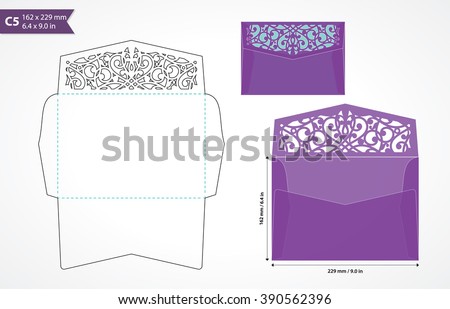 standard c 5 size envelope template decorative のベクター画像素材