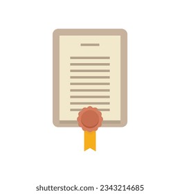 Standard certification icon flat vector. Policy quality. Regulation line isolated