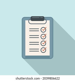 Standard clipboard icon flat vector. Policy quality. Compliance regulatory