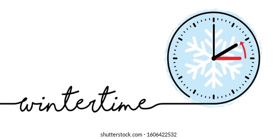 Standard clocks summer time  or winter time. Fun vector clock switch icon or sign. Clock return to two or  three hours for summertime or wintertime