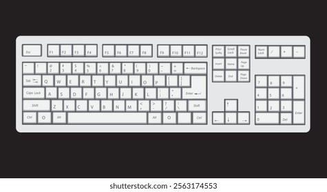 Standard computer keyboard vector illustration.