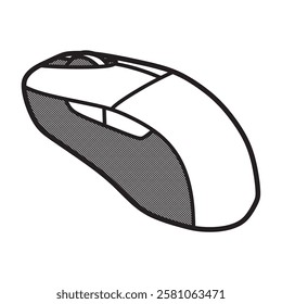 standard computer mouse vector image with small black and white buttons