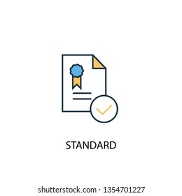 standard concept 2 colored line icon. Simple yellow and blue element illustration. standard concept outline symbol design
