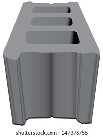 Standard concrete building block for architectural works. Vector illustration.