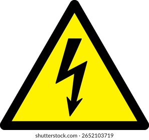 Standard electrical hazard warning sign. Beware of Electric Shock Warning Symbol. Electrical Hazard Triangle Icon.