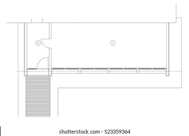 Standard empty template floor color plan , office plan, graphic design elements. Small Office room - top view plan. Vector isolated.