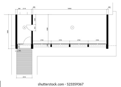 Standard empty template floor color plan , office plan, graphic design elements. Small Office room - top view plan. Vector isolated.