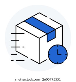 Standard and express shipping, Fast delivery, Reliable logistics, Flexible shipping options. Vector Editable Stroke Icon.