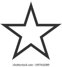 a standard five-pointed star with a black outline. Star icon isolated on white background